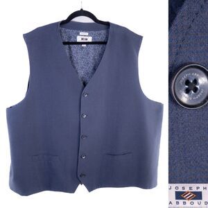 Joseph Abboud Classic Fit 5 Button Cotton Blue Plaid Casual Vest Sz 3X